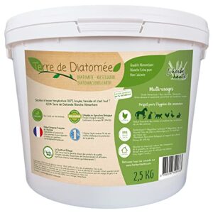 l'herbe Haute ® Terre de Diatomée Blanche Alimentaire - 2,5 kg Seau - Utilisable en Agriculture Biologique - Origine Naturelle sans Transformation Chimique - Nombreux usages
