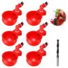 6 pcs Abreuvoir Poules Automatique DIY Abreuvoir Poules Kit avec 1 Foret, Abreuvoir Volaille pour l’eau de boisson des poulets, canards, oies et autres volailles