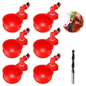 6 pcs Abreuvoir Poules Automatique DIY Abreuvoir Poules Kit avec 1 Foret, Abreuvoir Volaille pour l'eau de boisson des poulets, canards, oies et autres volailles
