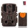 COOLIFE 32MP Caméra de Chasse avec Alarme, Grand Angle 120° Caméra de Chasse Nocturne Vitesse de Déclenchement de 0.1 s Piege Photographique avec Carte 32 Go, 1080p