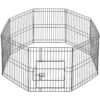 Yaheetech Parc pour Chien 8 Panneaux Cage pour Chiens Enclos Pliant Clôture Grille Chenil pour Chien en Métal Extérieur Interieur 61 x 52cm