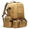 Sac de voyage Oxford 600D crypté pour homme, sac de camping en tissu Oxford, sac à dos de randonnée, sac d’alpinisme, sac à dos combinaison 4 en 1, Couleur boue.