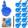 12 Pièces Abreuvoir Poules, Abreuvoir Automatique, avec Perforation Outils, Convient aux Poulets, Canards et Autres Volailles de Basse-Cour