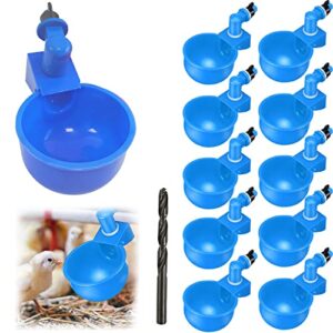 12 Pièces Abreuvoir Poules, Abreuvoir Automatique, avec Perforation Outils, Convient aux Poulets, Canards et Autres Volailles de Basse-Cour
