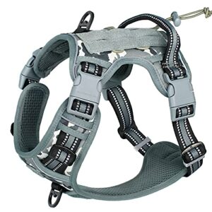 Harnais Tactique pour Chien, Harnais de Chien Anti Traction, Harnais Tactique Chien Respirant Réglable Facile à Mettre pour Moyen Grand Chien, Gilet Durable Réfléchissant, Matériel Militaire