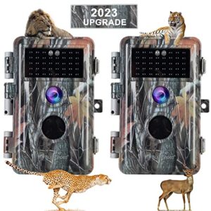 BLAZEVIDEO Caméra de Chasse, Enregistrement vidéo 32MP 1296P avec Vision Nocturne, IP66 étanche et No Glow LED Infrarouge, activé par Le Mouvement, 2,4" LCD, modèle Photo et vidéo (VioletX2)