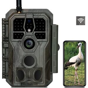 GardePro E8 Caméra de Chasse WiFi Antenne avec App 32MP 1296P H.264 Vidéo, Jusqu' 30m No Glow Infrarouge Vision Nocturne, Vitesse de Dclenchement 0,1s et Angle de Dtection 120°