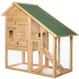 dibea lionto Clapier Bois pour Lapins Petit enclos Animaux Clapier d’extérieur 140x65x119 cm
