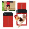 SKJJL Ouvre-porte poulailler avec capteur de lumière, porte de poulet automatique, élevage sûr de poulet, batterie de poulet, fonctionnement à piles, 35 x 24 x 3,7 cm (rouge)