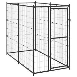 LAPOOH Chenil d'extérieur pour Chiens Acier 110x220x180 cmCage pour Chien,Parc pour Chien,Cage pour Chien Maison