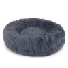 lionto Panier Rond Chien Coussin Chat Panier Donut, (3XL) 100 cm Ø Gris Foncé