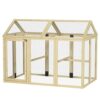 PawHut Enclos poulailler en Bois Cage à Poules Parc grillagé 140 x 88,5 x 106 cm – Naturel