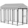 PawHut Chenil d’extérieur enclos 3m² avec auvent imperméable pour Grand Chien, Porte verrouillable 239L x 121l x 183H cm