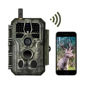 BLAZEVIDEO WiFi Caméra de Chasse 32MP 1296P Bluetooth Camera de Surveillance IP66 Étanche avec Vision Nocturne Infrarouge, Détecteur de Mouvement, Grand Angle 120° et Contrôle APP, pour l'extérieur