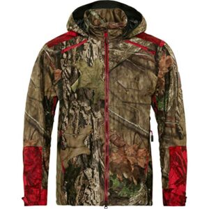 Härkila | Veste Moose Hunter 2.0 GTX | Vêtements & Équipement de Chasse pour Professionnels | Design Scandinave Haut de Gamme Durable | MossyOak® Break-Up Country®/MossyOak®Red, 46