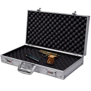 COSTWAY Malette Pistolet en Aluminium Valise à Pistolet avec Serrure à Combinaison 47x25x8,3cm