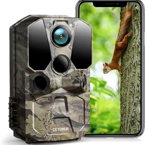 CEYOMUR Camera de Chasse 4K 40MP, WiFi Bluetooth Caméra de Chasse, Camera de Chasse avec Vision Nocturne Détection de Mouvement à 120° IP66 Étanche pour la Surveillance de la Faune