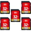 Gigastone 32 Go SDHC Carte Mémoire, Lot de 5 Cartes, Prime Série, Vitesse de Transfert allant jusqu’à 80 Mo/s. pour Photos, vidéos, Musique, fichiers, Caméscope, Caméra, PC, Classe 10 U1 UHS-I