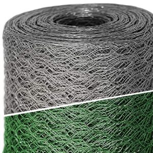 casa pura Grillage a Poule Cloture poulailler Jardin voliere | galvanisé | Triple Torsion, Maille Fine Hexagonal 25mm - 1m x 25m (HxL)