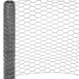 Garmix Grillage à Poule & Lapin | Clôture Poulailler | pour Enclos Parc Jardin | Fils de Fer Galvanisé, Maille Hexagonale 50mm, Épaisseur 1,0mm (120cm x 25m)