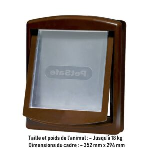 755SGIFD Chatière manuelle à 2 positions pour moyen chien 18 Kg Brune