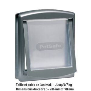 737SGIFD Chatière porte chat et chien double position 7kg Grise