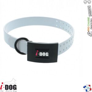 Collier Premium Blanc avec boucle de protection pour Chien | Idog