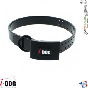 Collier Premium Noir avec boucle de protection pour Chien | Idog
