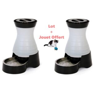Deux distributeurs Eau Croquette Chien chat Avec jouet