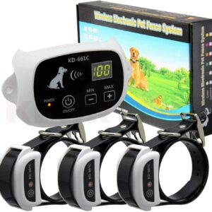 Système de clôture électronique sans Fil pour Chien de Compagnie avec émetteur et récepteur Rechargeables NX